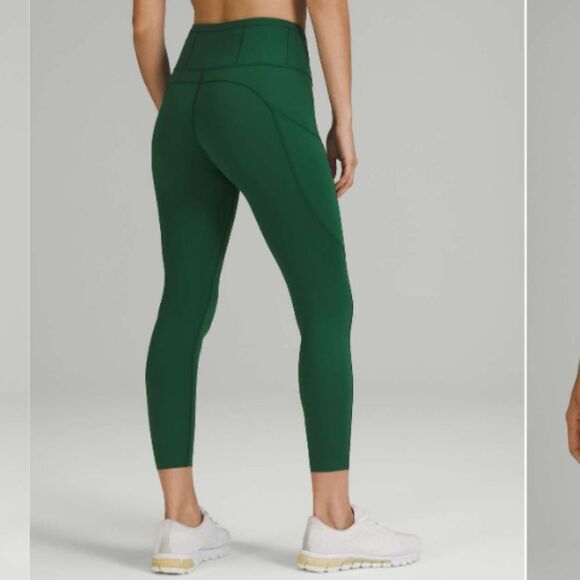 Lululemon Fast and Free Tight High Rise Everglade Green leggings pockets 0 - Picture 9 of 13